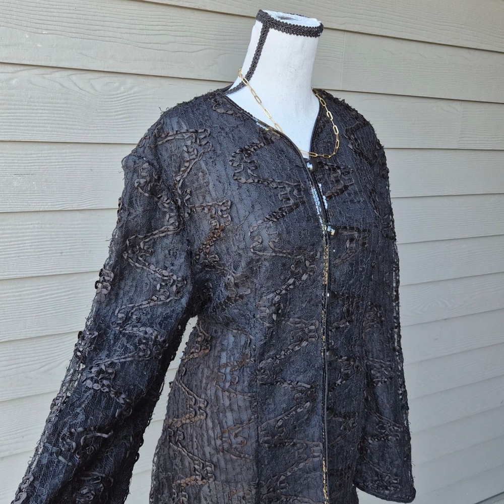 Vintage Caron Lace Jacket Womens Large Goth Whimsigoth SteampunkDark Academia